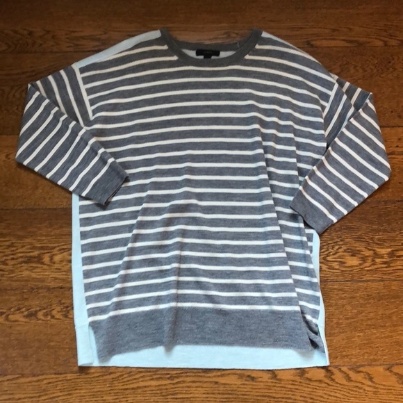 J. Crew Merino Wool Striped Colorblocked Slouchy Sweater M - Picture 1 of 5